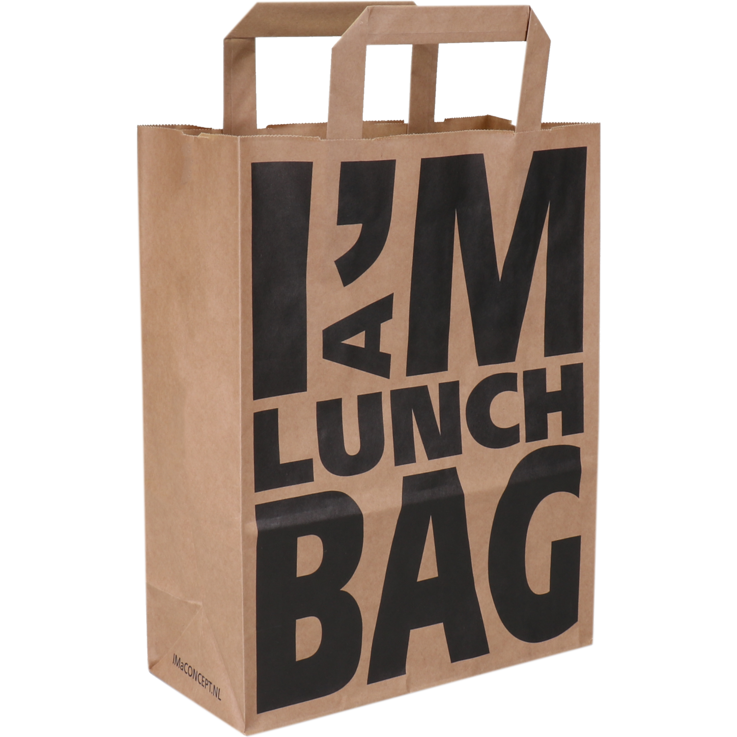 I'M Concept Tas, I'M a LUNCH bag, Papier, platte papieren handgreep, 22x 10x28cm, draagtas, bruin 1