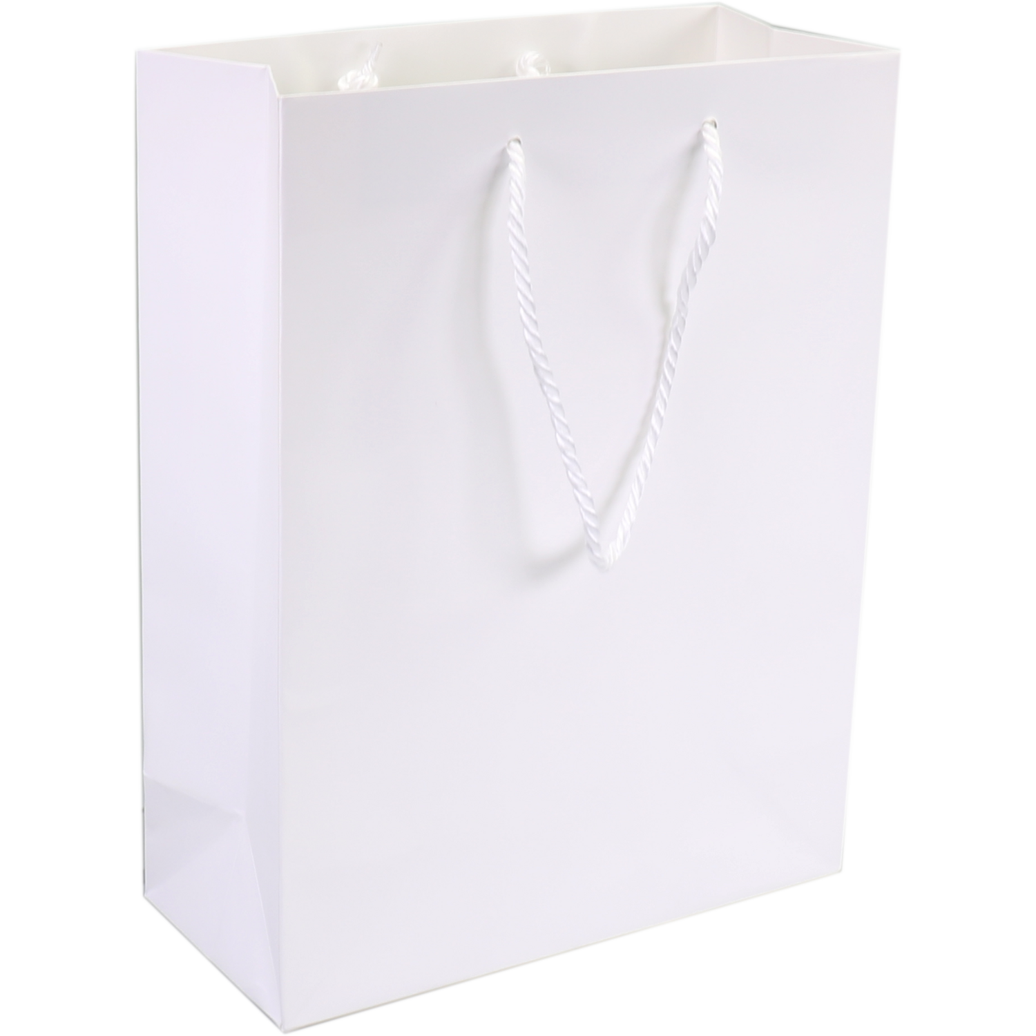 Tas, Art paper, luxueuze tas met koord, 16x 8x19cm, draagtas, wit 1