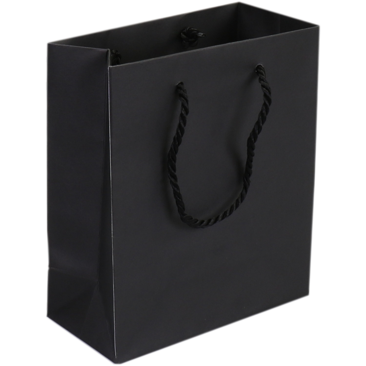 Tas, Art paper, luxueuze tas met koord, 16x 8x19cm, draagtas, zwart 1