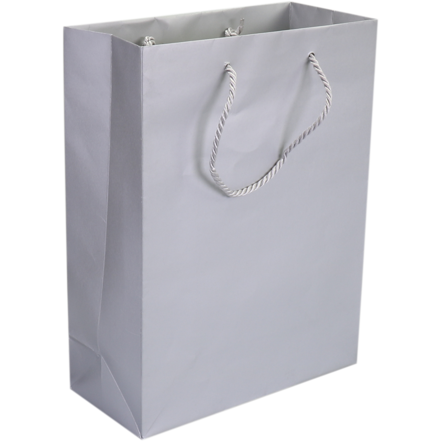 Tas, Papier, luxueuze tas met koord, 22x 10x29cm, draagtas, zilver/wit 1