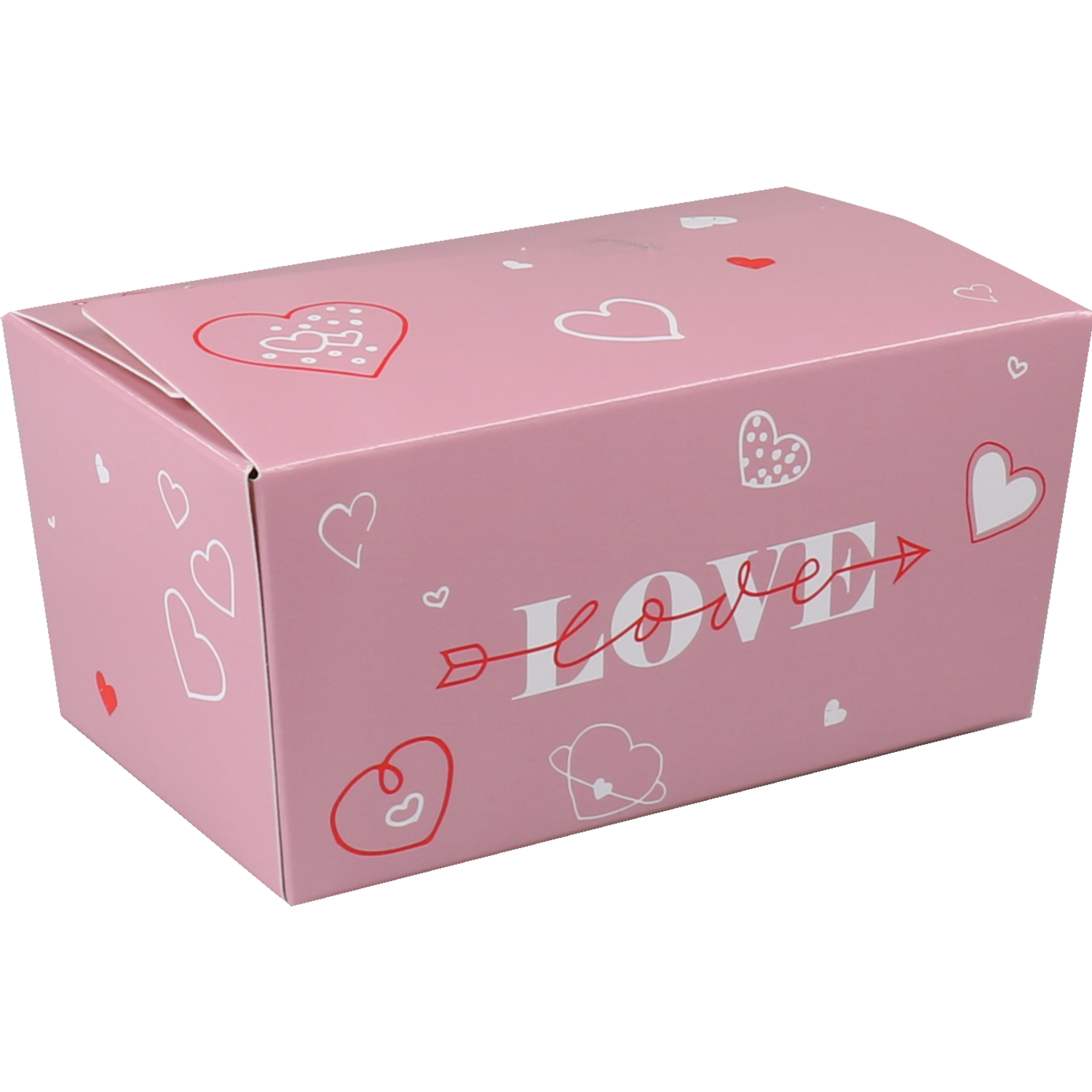 Ballotin, Love and hearts, karton + PP, 375gr, lila 1