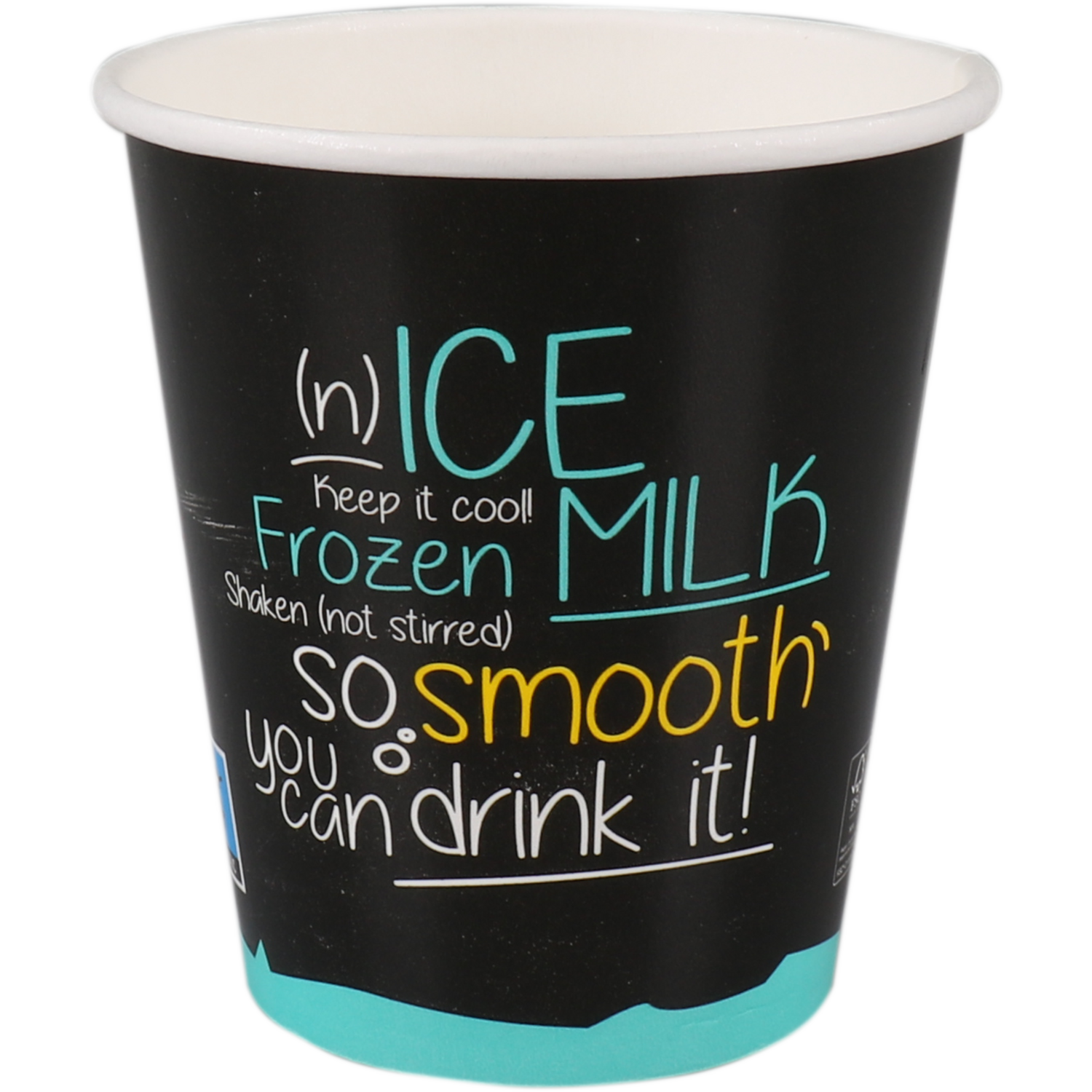Depa®, Milkshakebeker, ICE is (N)ICE, Karton + PE, 300ml, 12oz, zwart/lichtblauw 1