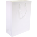 Tas, Art paper, luxueuze tas met koord, 27x 12x37cm, draagtas, wit