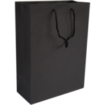 Tas, Art paper, luxueuze tas met koord, 27x 12x37cm, draagtas, zwart