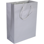 Tas, Papier, luxueuze tas met koord, 22x 10x29cm, draagtas, zilver/wit