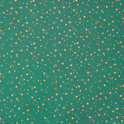 Zijdevloei, 70x50cm, 20gr/m², Stars, papier, groen/goud