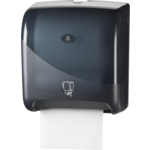 Qleaniq® Handdoekdispenser, Kunststof, Luxury, matic tear & go, zwart