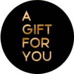 Etiket, papier, A gift for you, ∅40mm, zwart/goud