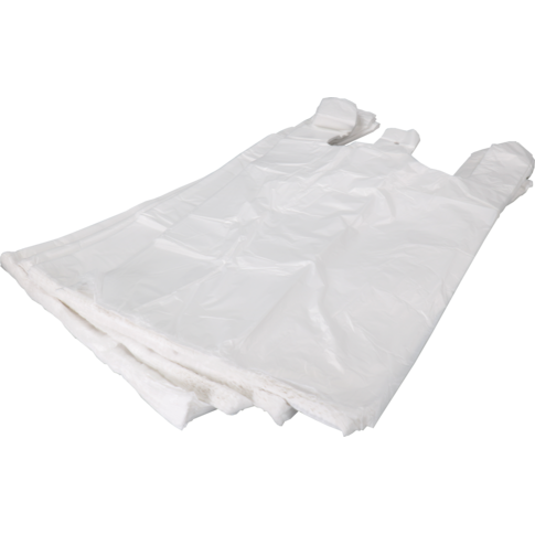 Top Quality Tas, HDPE, geblokt, 27x 6x48cm, hemddraagtas, wit
