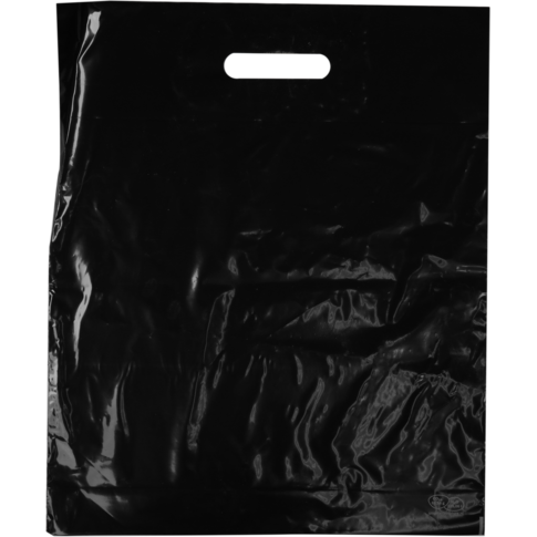 LDPE draagtas zwart 37x44+2x4cm 50my