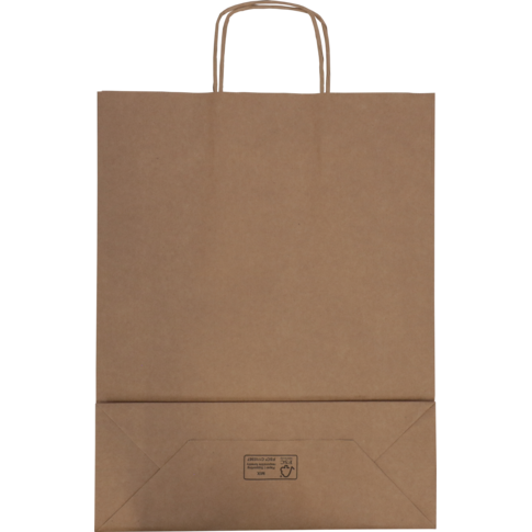 Tas, Kraftpapier, gedraaid papieren koord, 32x 12x41cm, draagtas, bruin