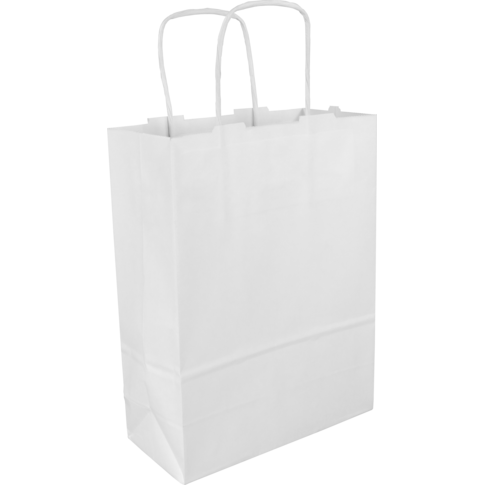Alternative view of Tas, Kraftpapier, gedraaid papieren koord, 18x 8x24cm, draagtas, wit