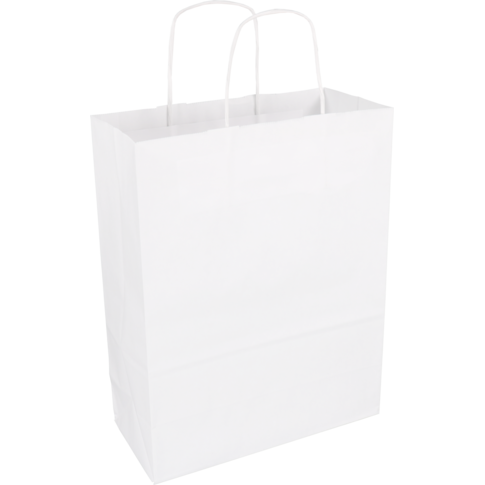 Alternative view of Tas, Kraftpapier, gedraaid papieren koord, 26x 12x34cm, draagtas, wit