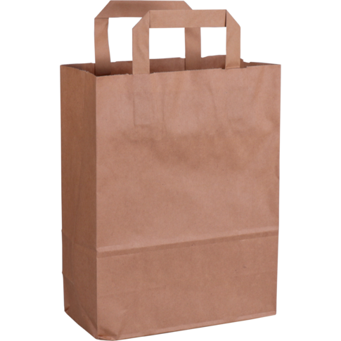 Tas, Papier, platte handgreep, 22x 10x28cm, draagtas, bruin - Afbeelding 3