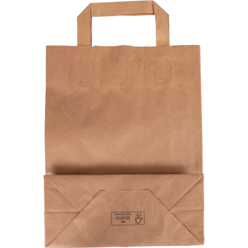 Tas, Papier, platte handgreep, 22x 10x28cm, draagtas, bruin