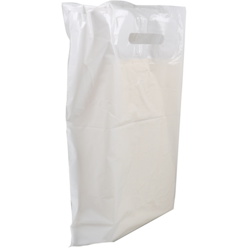 Tas, LDPE, dKT, 37x 10x45cm, draagtas, wit