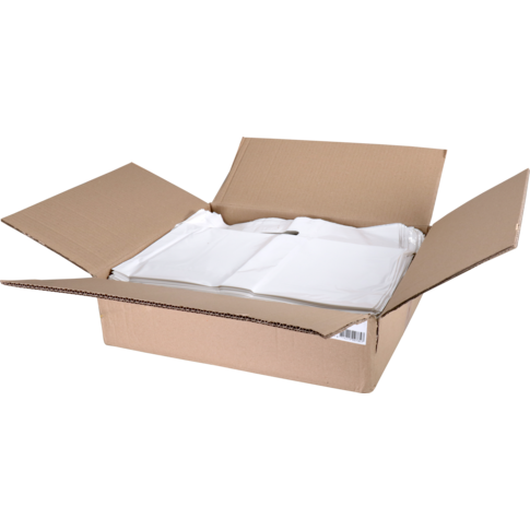 Tas, LDPE, dKT, 45x50cm, bodemvouw 10cm, draagtas, wit