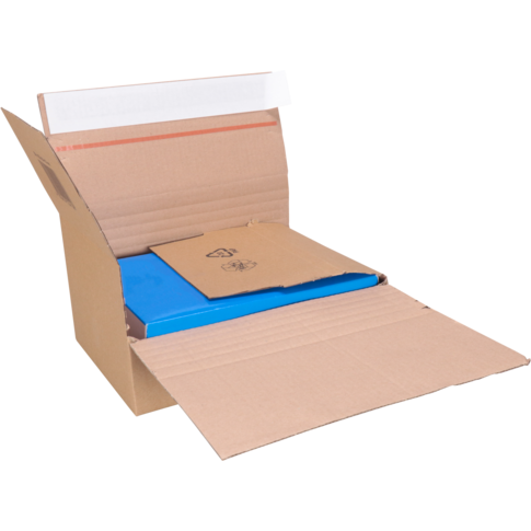 Alternative view of SendProof® Postpakketdoos, A5, golfkarton, 229x164x115mm, hoogte verstelbaar, zelfklevende strip, bruin
