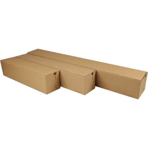 Koker, Golfkarton, vierkant, 105x105x610mm, bruin