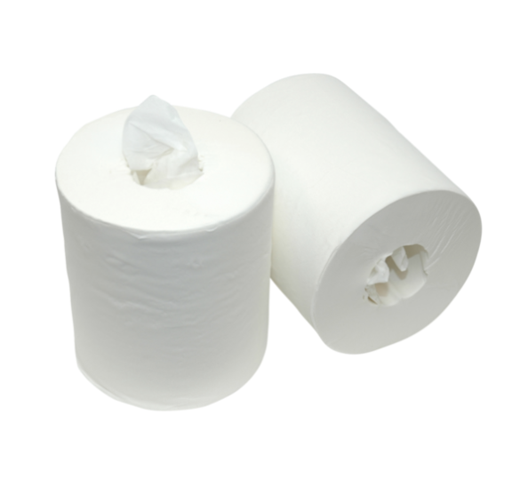 Poetsrollen centerfeed midi 1 laags wit