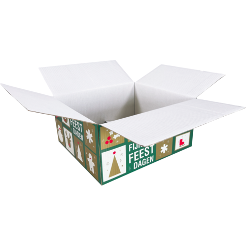 Alternative view of Kerstpakketdoos, Tegels, golfkarton, 35x32.5x17cm, Kerstmis, b,