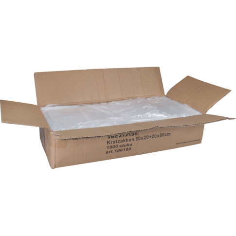 Zak, Kratzak, HDPE, 600/ 2x200x800mm, 8my, transparant - Afbeelding 4