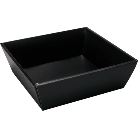 Geschenkmand golfkarton zwart 31x29x10cm vierkant - Afbeelding 2