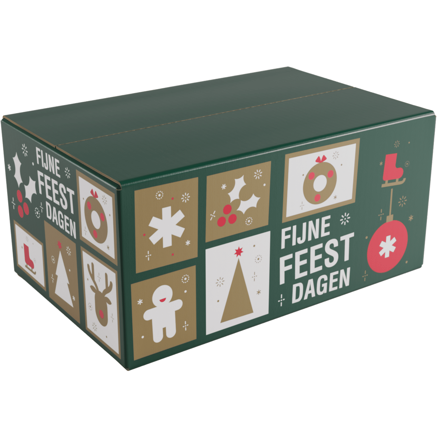 Kerstpakketdoos dessin Tegels 31x20x14cm Kerstmis A