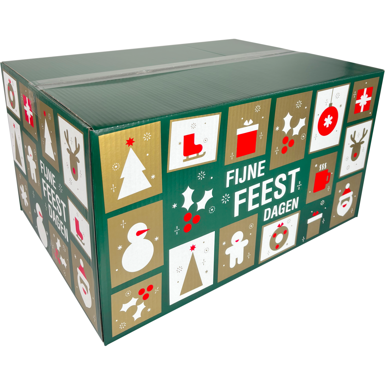 Kerstpakketdoos dessin Tegels 55x39x30cm Kerstmis E