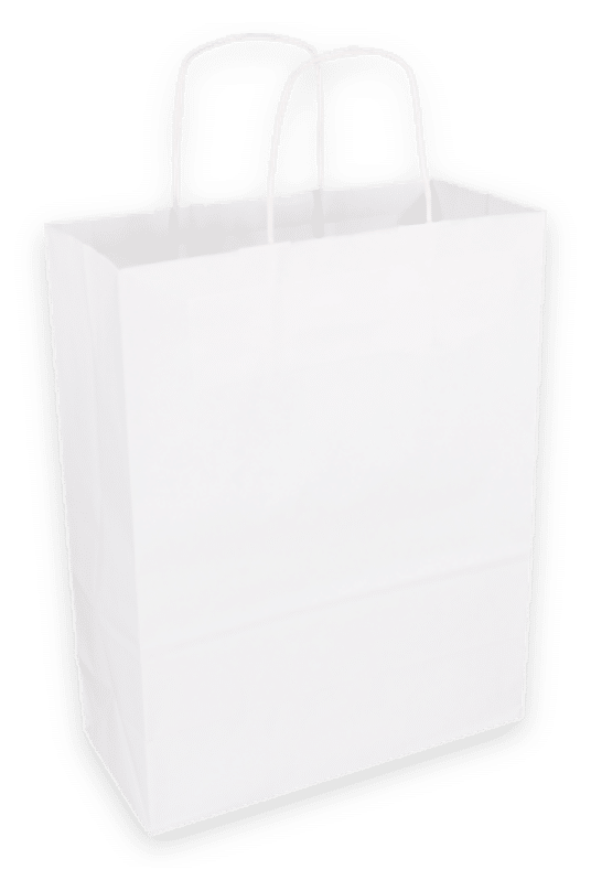 Witte papieren draagtas van kraftpapier met gedraaide papieren hengsels van PACKcenter